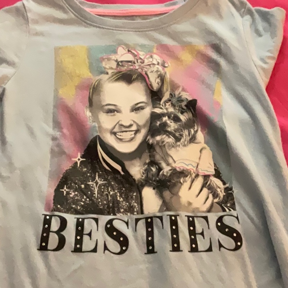 JoJo besties shirt and sparkly sequins girls skirt size 7-8